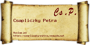 Csapliczky Petra névjegykártya