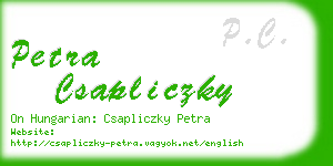petra csapliczky business card
